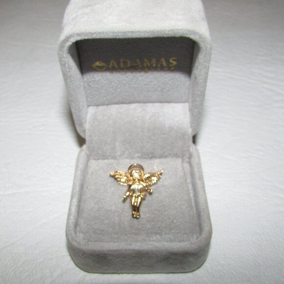 14K Solid Gold Angel Brooch Pin – Adamas Goldsmiths - Unworn - Picture 1 of 6